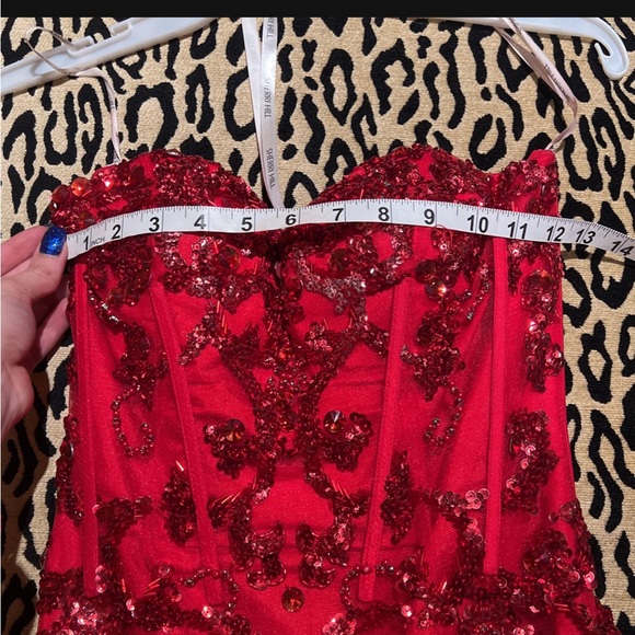 Red Sherri Hill Prom Dress - Picture 6 of 8